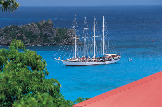 Windjammer SV Polynesia at port, Gustavia Harbor, St. Barts